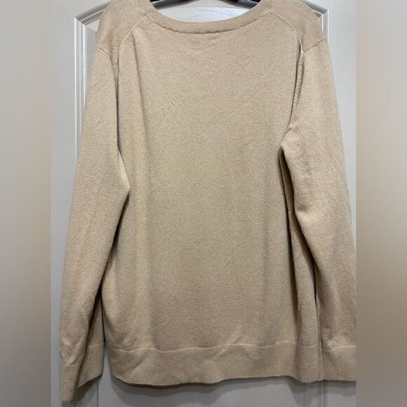 VINCE NWT Cashmere Weekend V-Neck Sweater Camel Tan Pullover Size XL - Picture 7 of 13